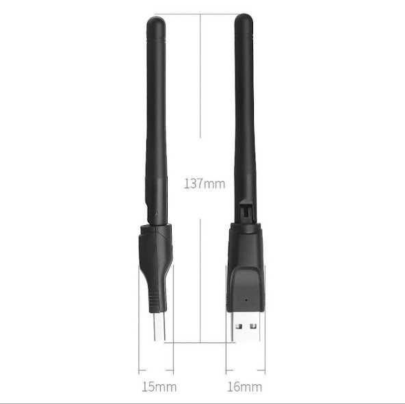 КАРТА бездротова адаптерна USB Wi-Fi з антеною. До 150 Мбіт/с. НОВА.