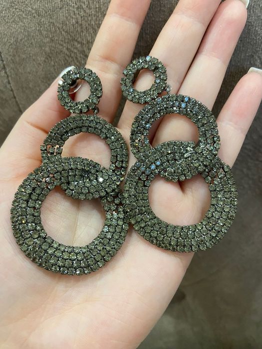 Сережки гвіздки з камінцями