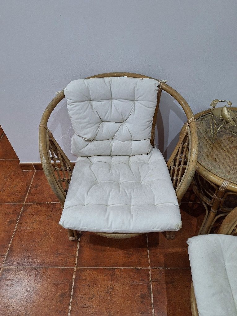 Conjunto de jardim em bambu