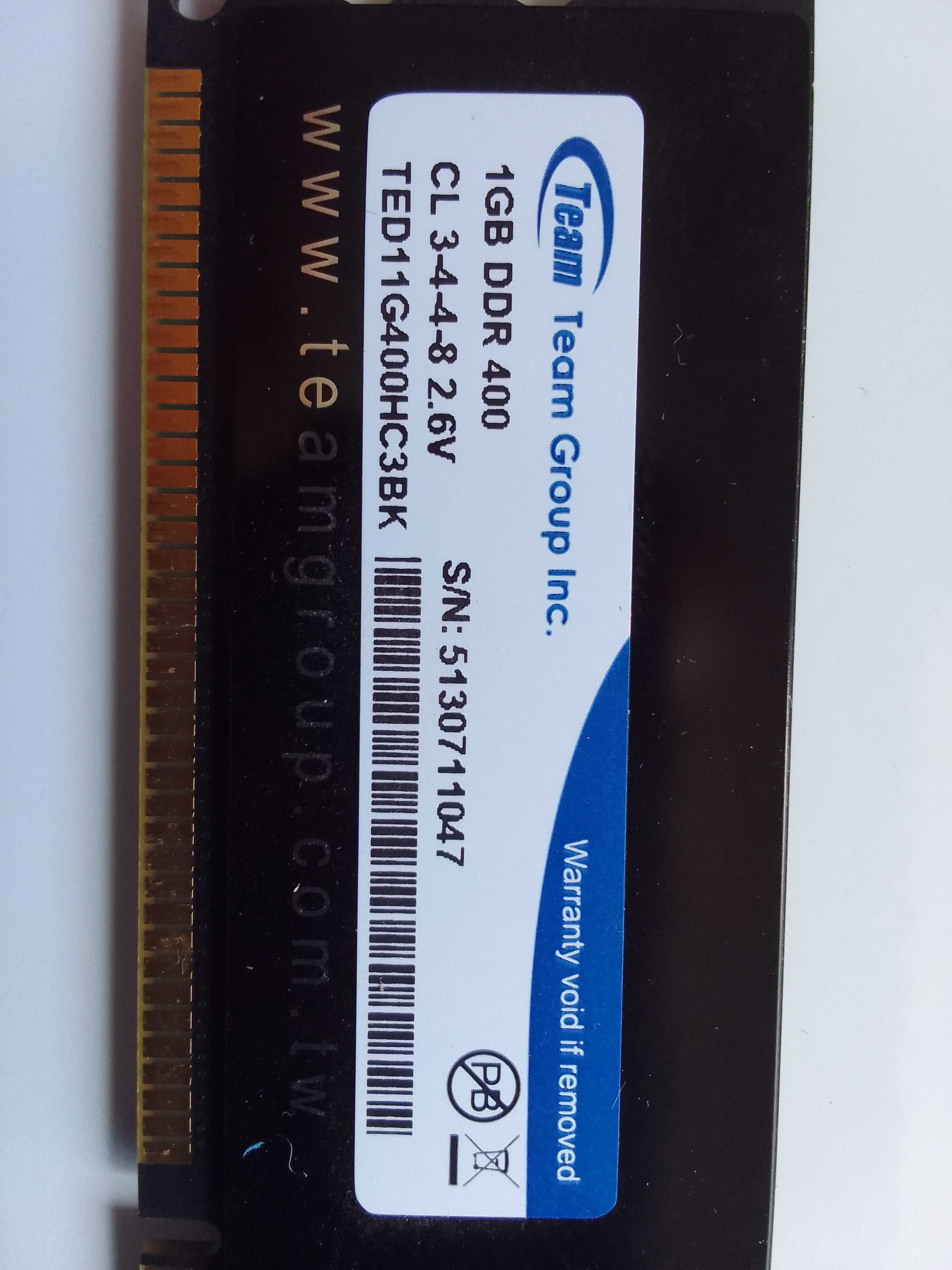 Memorias DDR400 2X1GB Elite da TEAM GROUP