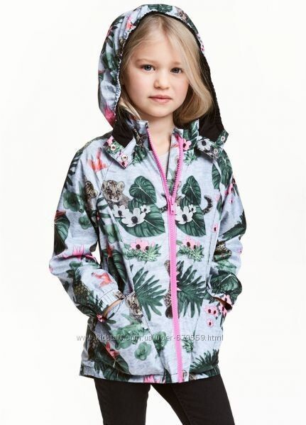Ветровка H&M на 6-7 лет тигренок цветы подкладка трикотаж