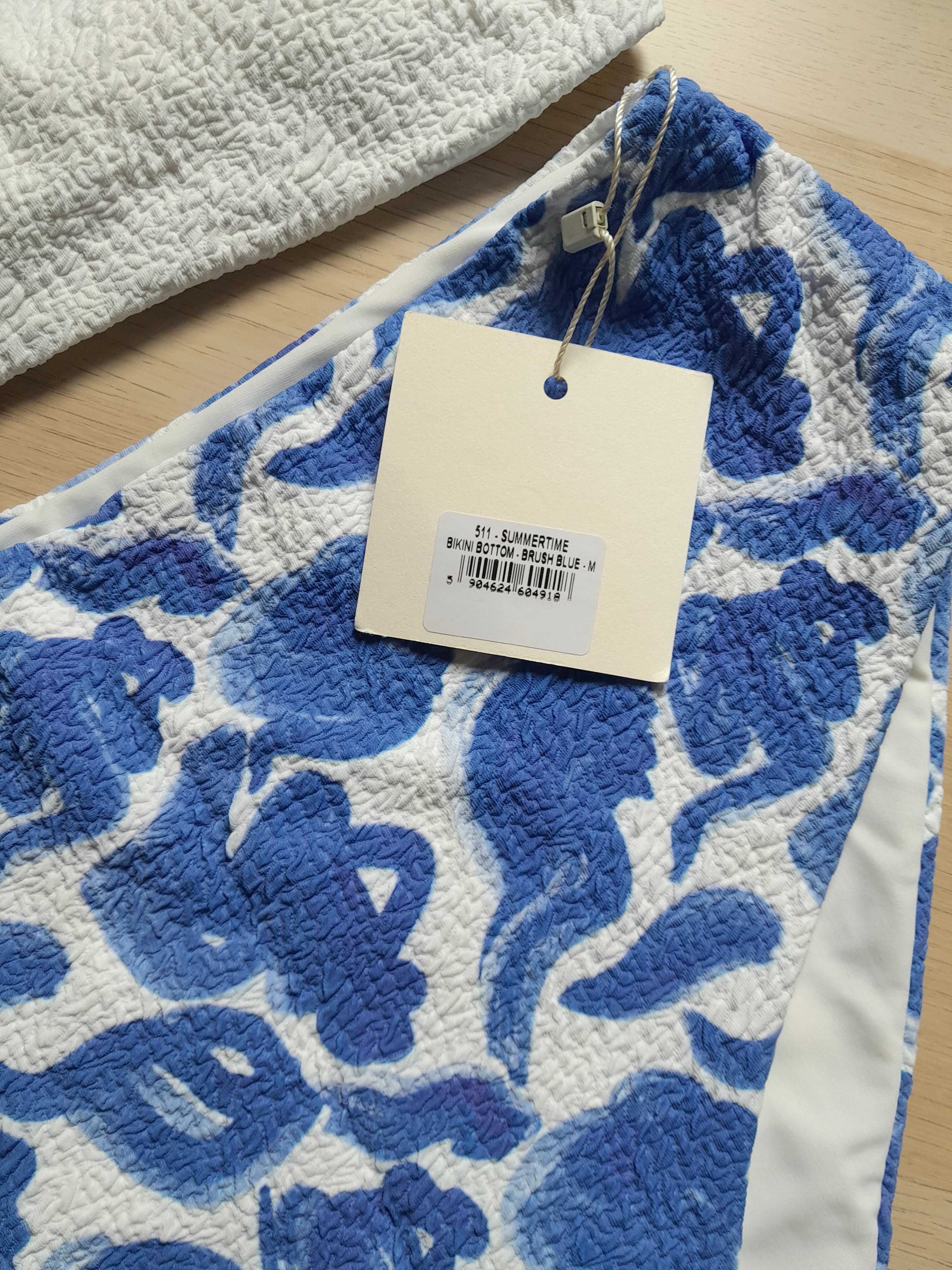 Undress Code bikini kostium kąpielowy M biały niebieski na jedno ramię