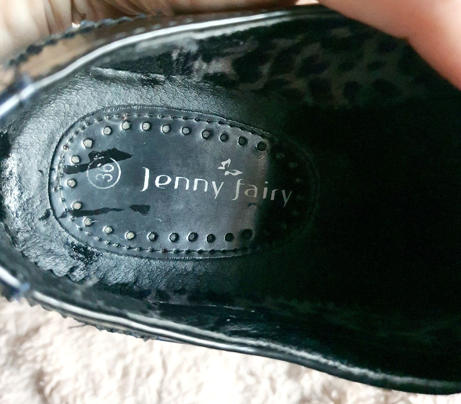 Oxfordy buty granatowo czarne Jenny Fairy r.36
