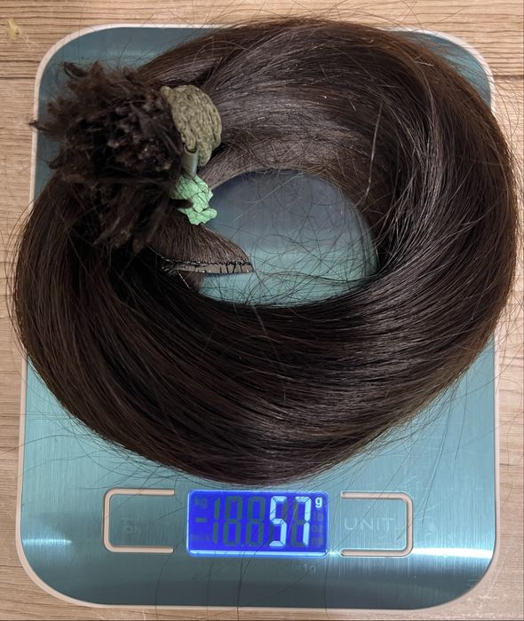 Натуральне волосся для нарощування 56 см,57 грам