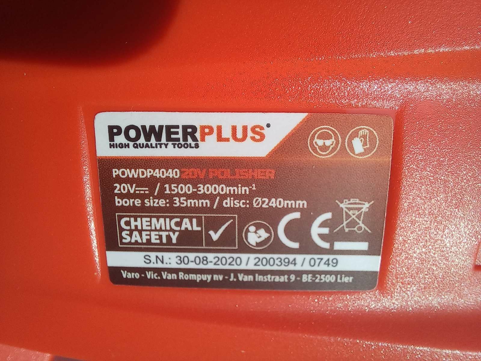 Акумуляторна поліровочна шліфмашина powerplus powdp4040