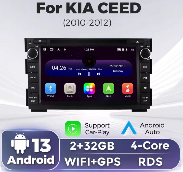 Radio nawigacja Kia Cee'd ceed ANDROID 2009=2012 WiFi GPS Bluetooth 4G