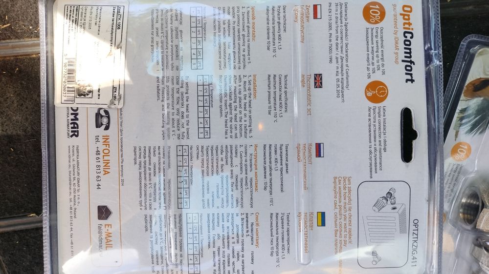 zestaw termostatyczny kątowy