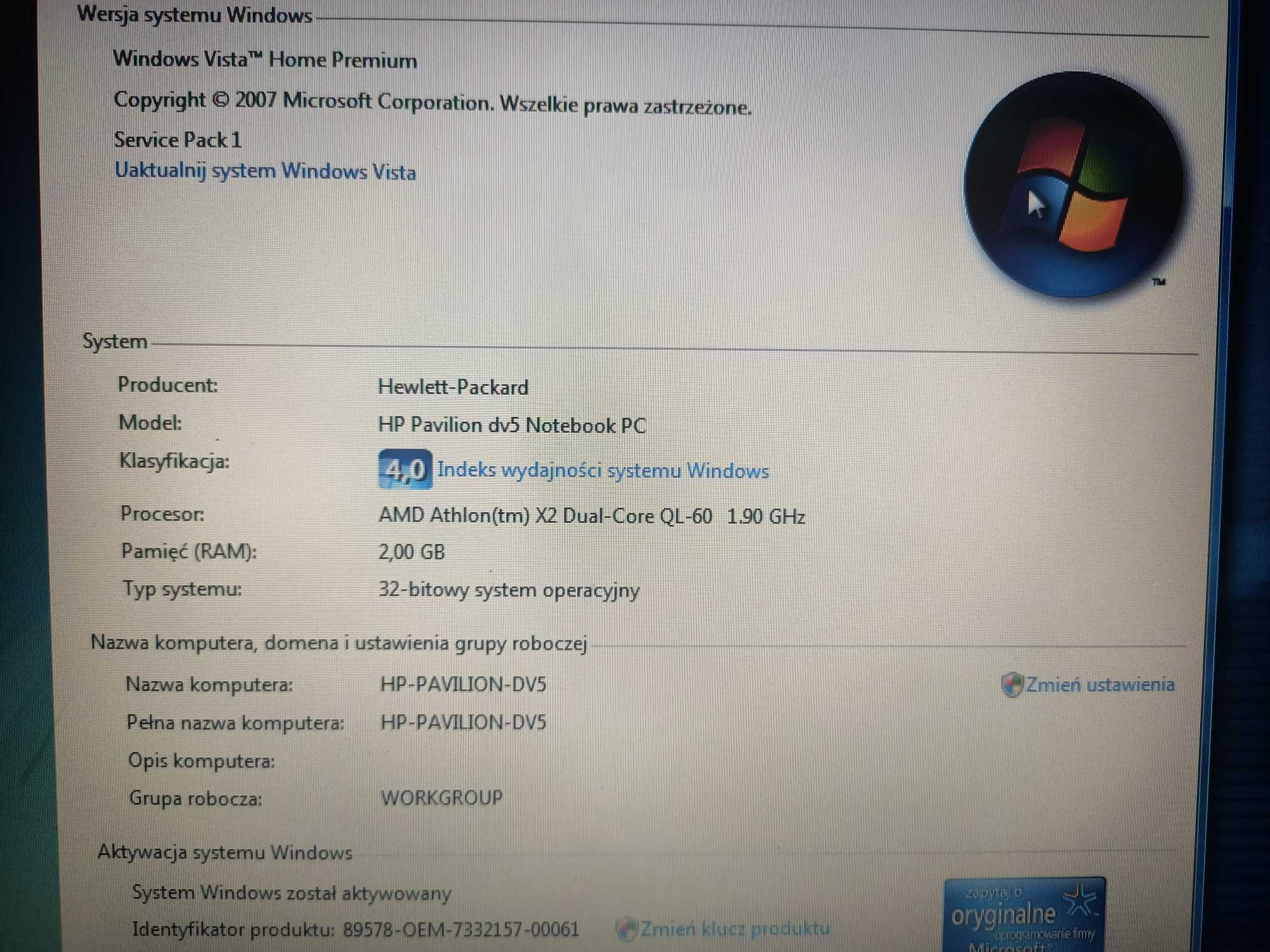 Laptop HP Pavilion DV5-1005el