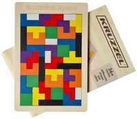 UKŁADANKA TETRIS Kolorowe Puzzle Klocki Drewniane Gra dla Dzieci