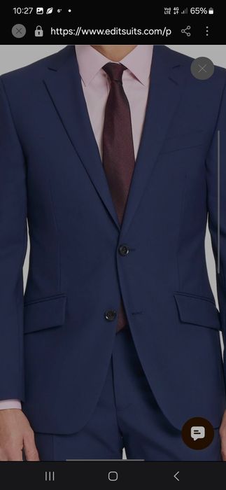Костюм Scabal Royal Blue Plain, 48
