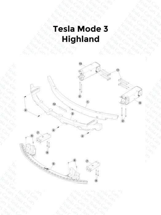 Підсилювач, Сабля Tesla Model 3 Highland передня частина авто