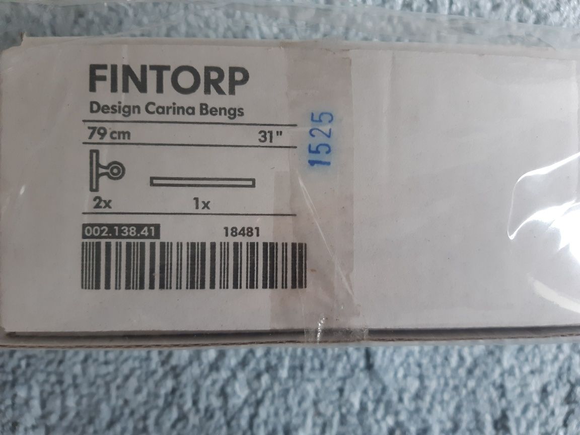 Ikea Fintorp-drążek i haczyki zestaw srebrny