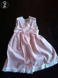 Vestido cerimónia rosa (3-6 m), de Verão