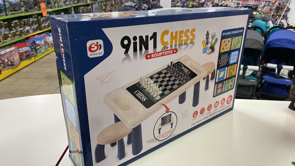 Настольные игры, стол и стульчик, настольная игра 9в1, детская настолк