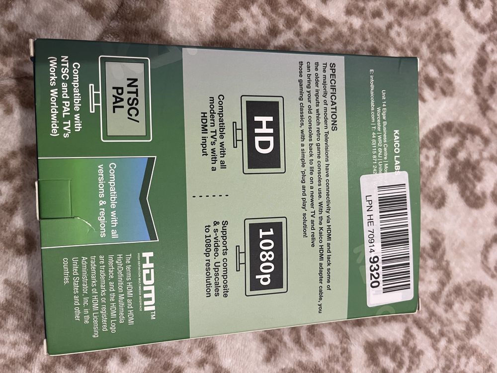 Hdmi adaptador Kaico para SNES/SFC/N64/GC