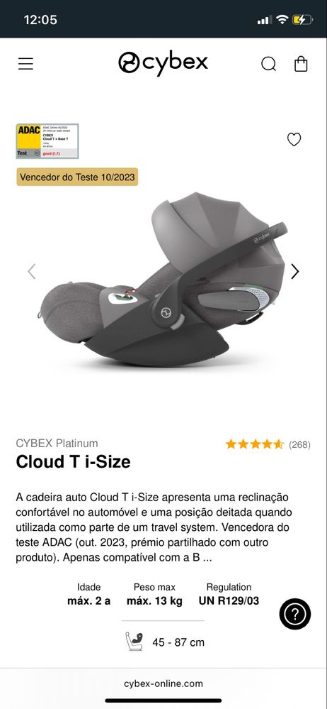 Babycoque Cybex Cloud T i-size Sepia Black (Cybex Platinum)