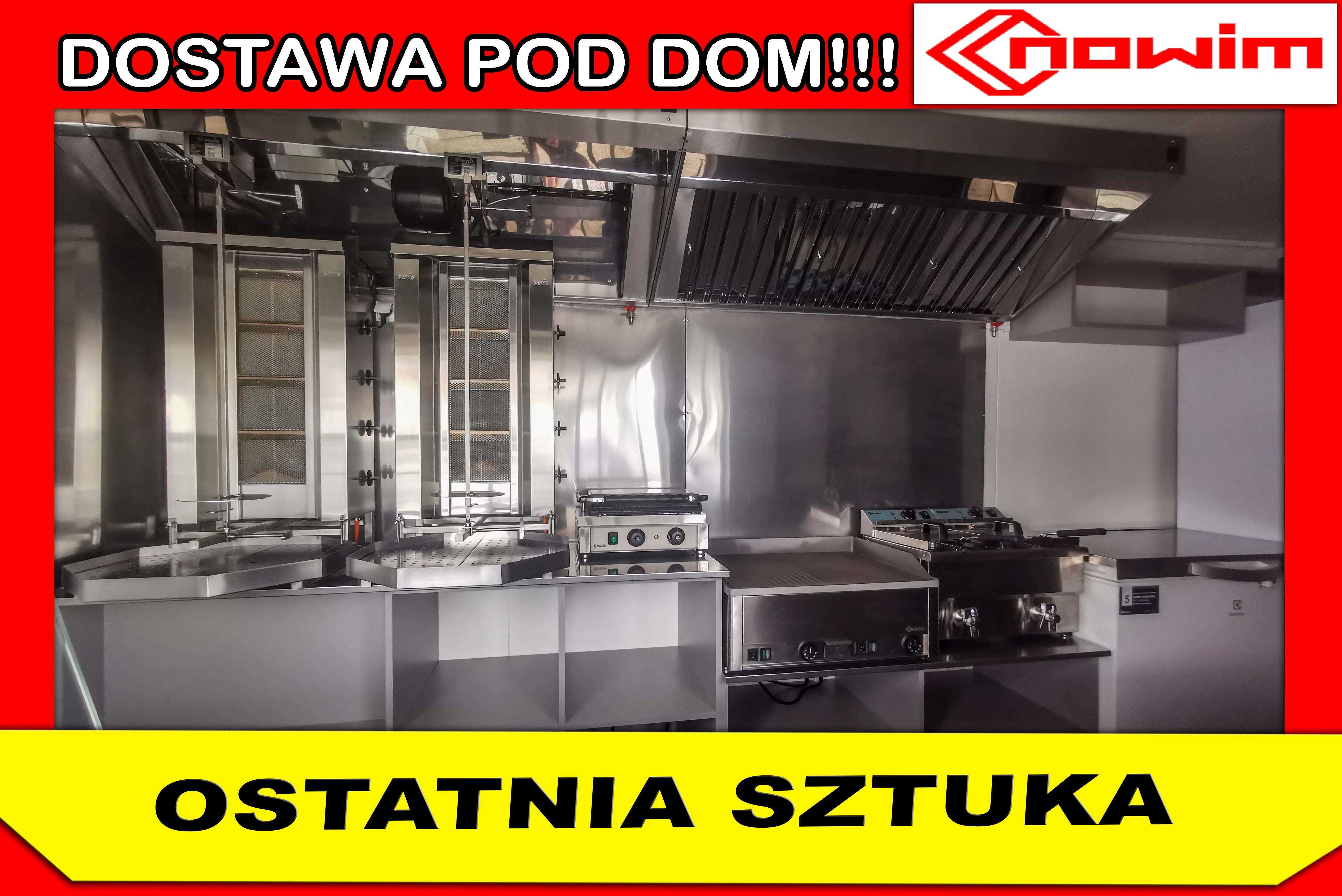 przyczepa gastronomiczna handlowa pod kebab całoroczna foodtruck 4,5m