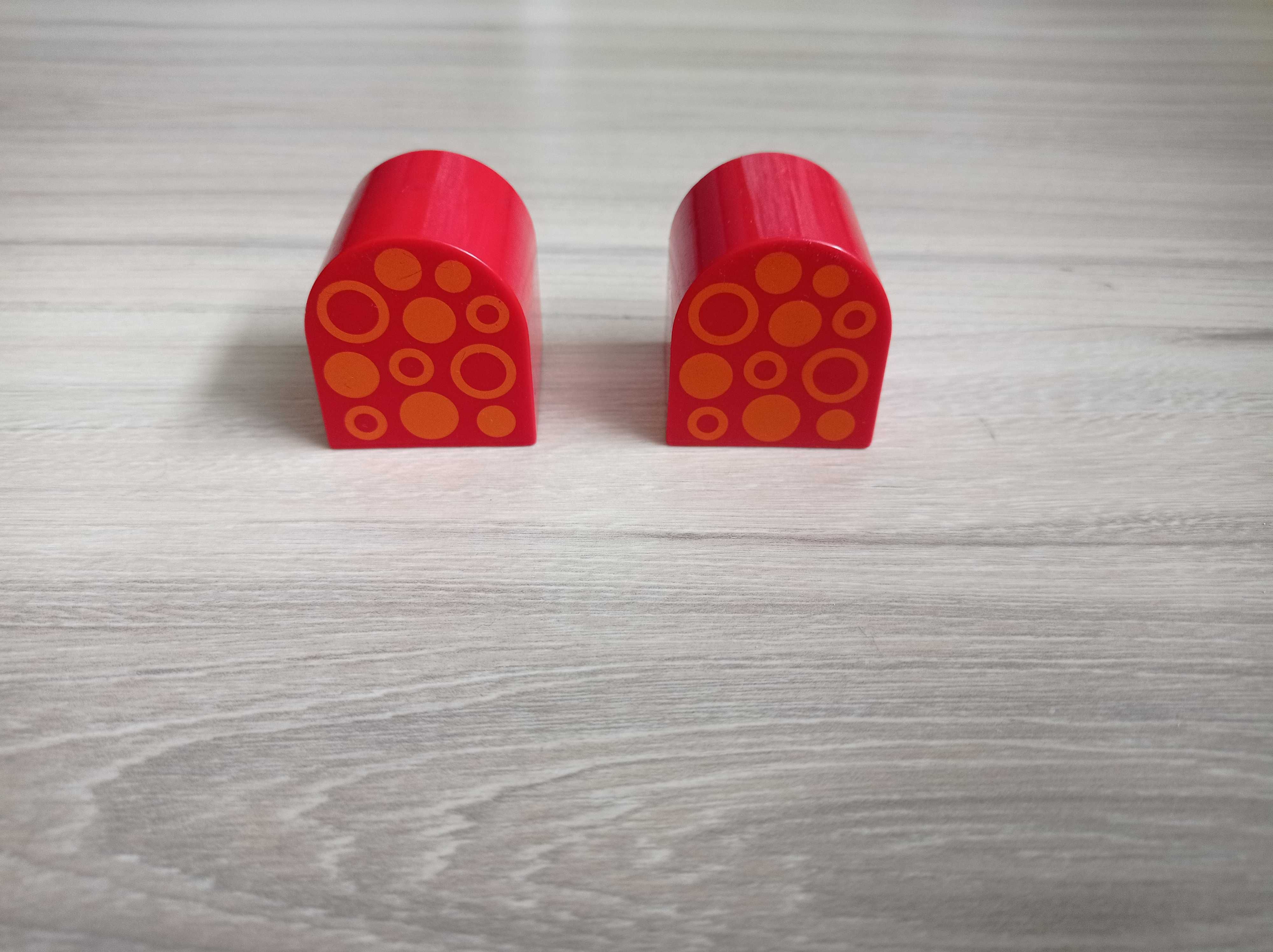Lego Duplo 2x2, 3664, zaokrąglony - kolor czerwony, kółka