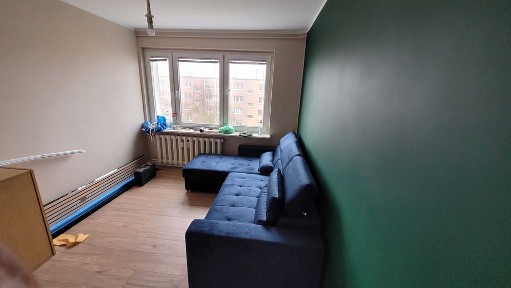 Narożnik z funkcją spania welurowy- granatowy !!!