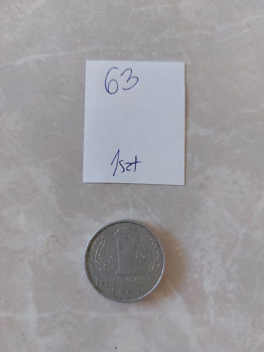 5szt Moneta monety numizmatyka 1 Mark 1977, 1956, 1963 kolekcjonerska