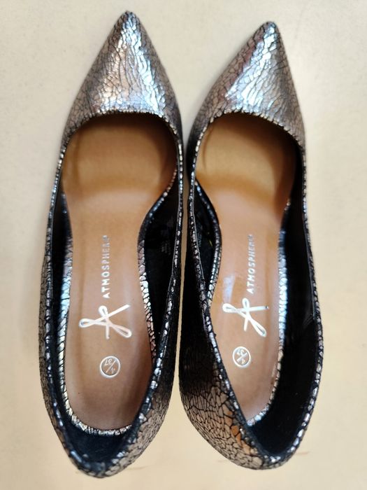 Sapatos prateados de salto alto - Atmosphere (Tam. 37)