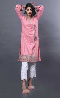 Nowa tunika indyjska różowa L 40 bawełna angrakha kameez