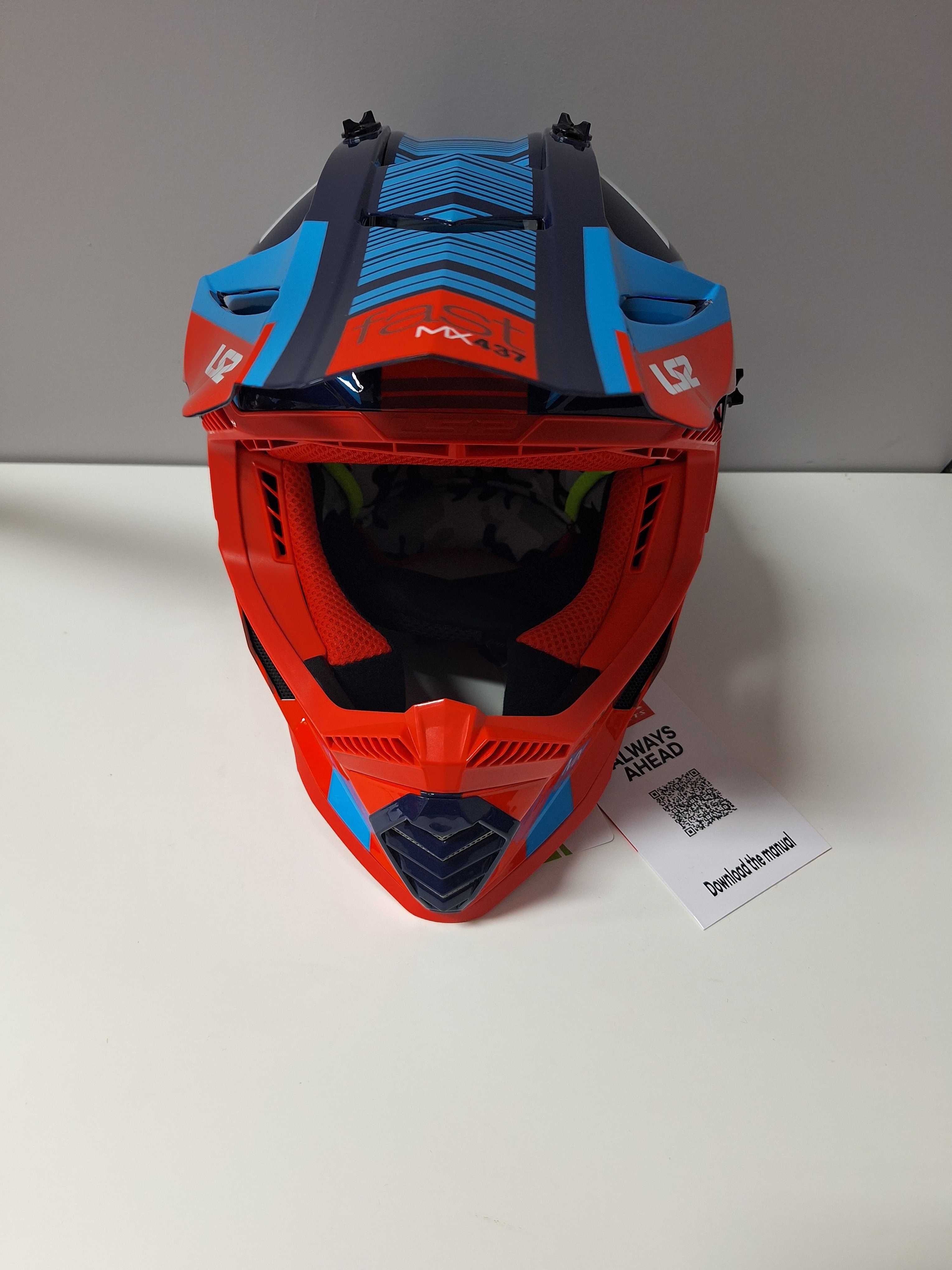 kask cross / quad LS2 MX437 FAST EVO XCODE RED BLUE