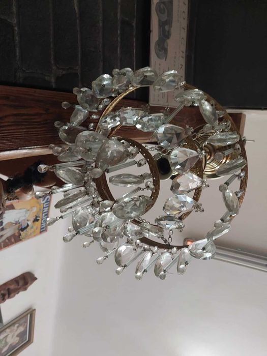 Śliczna lampa wisząca z dużymi Kryształkami