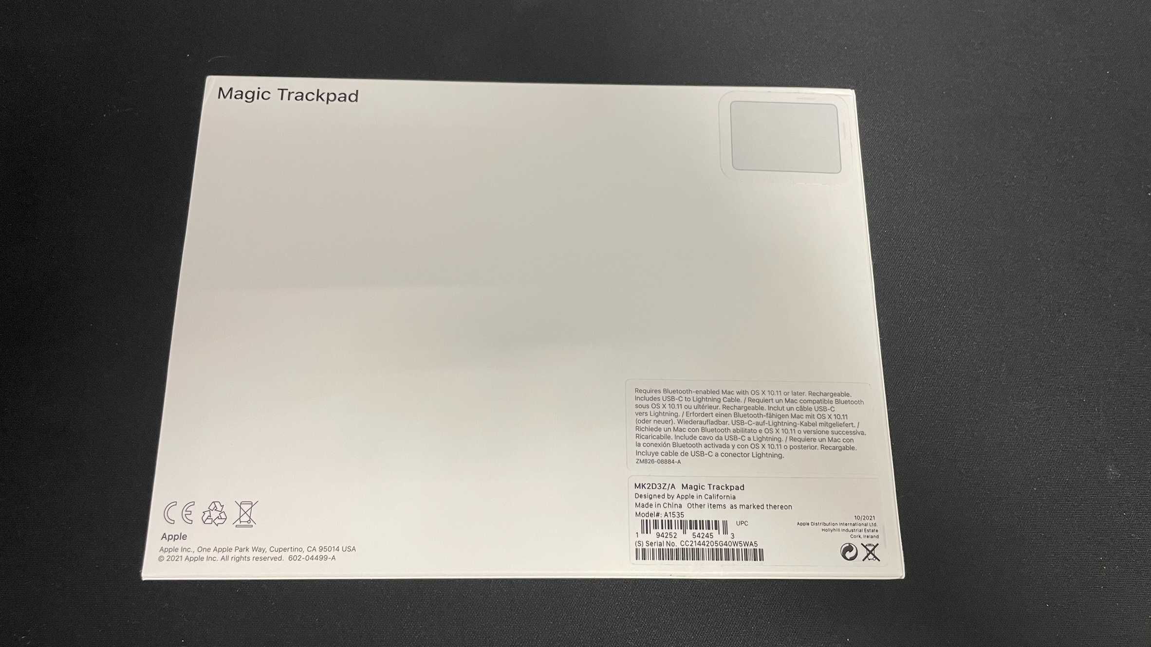 Gładzik Apple Magic Trackpad Biały - A1535