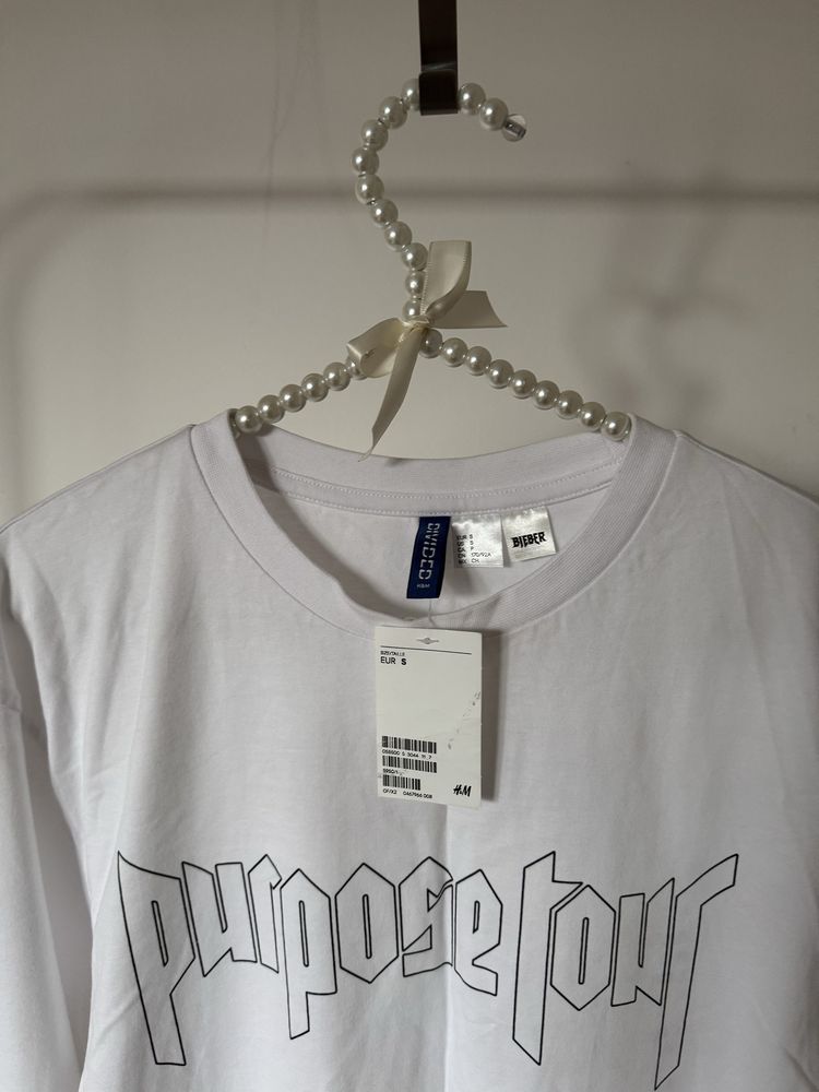 Bluza H&M purpose biała S Justin Bieber