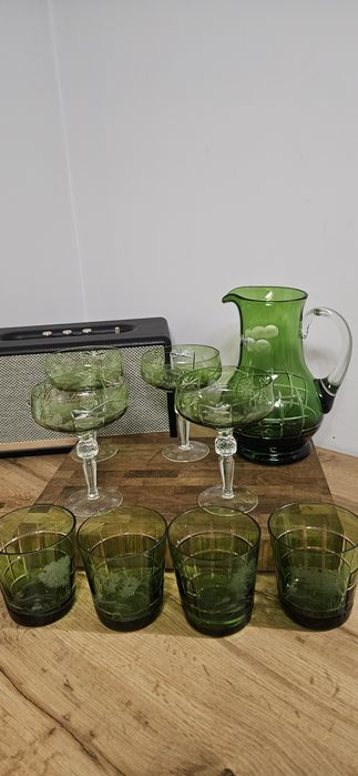 Kieliszki kryształowe Remer zestaw szkła zielone