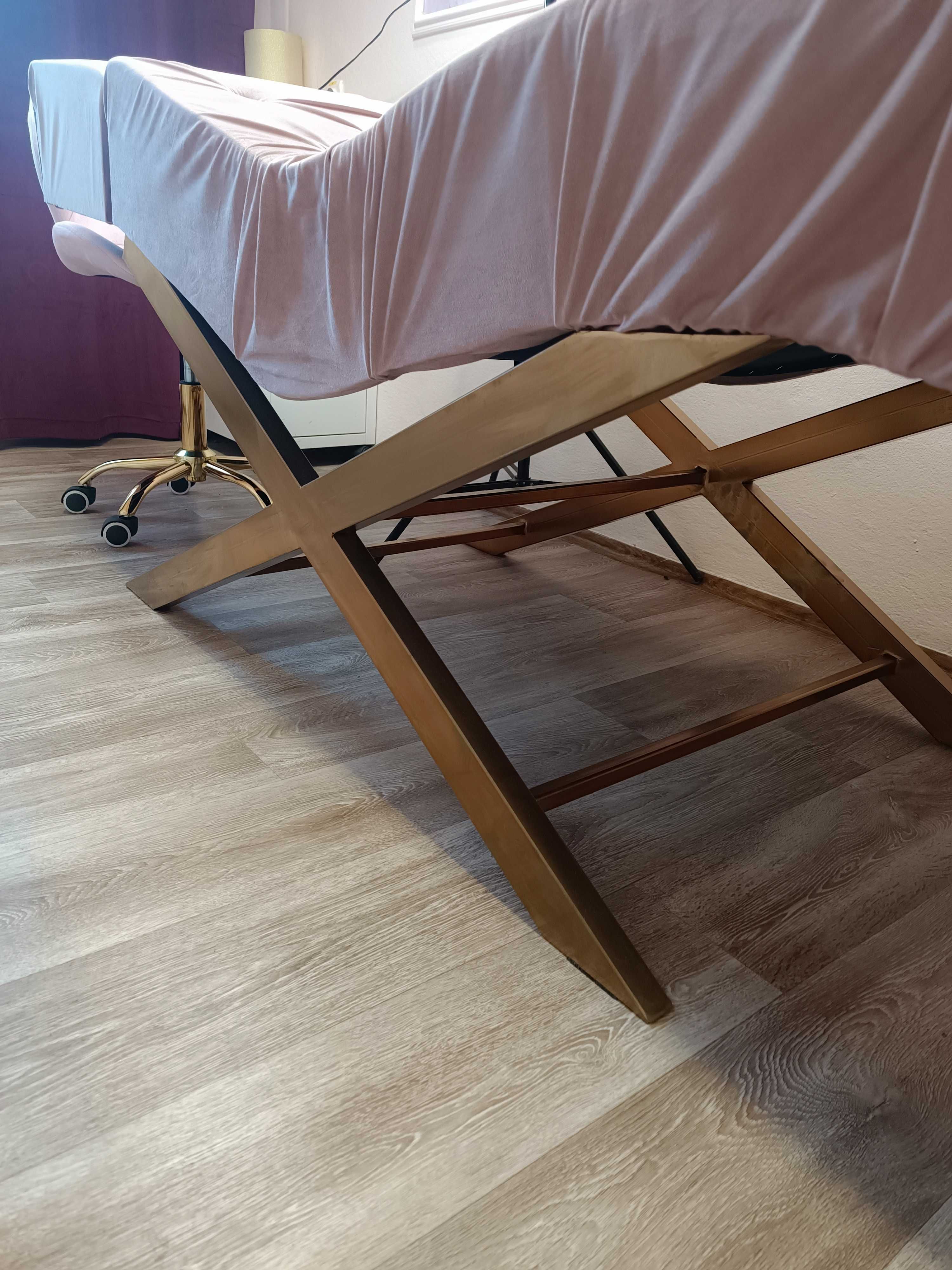 Łóżko kosmetyczne Leżanka do rzęs anatomiczne do salonu pikowane