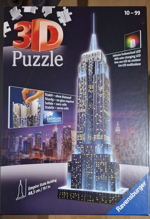 Novo Puzzle 3D Empire state building com iluminação nova iorque
