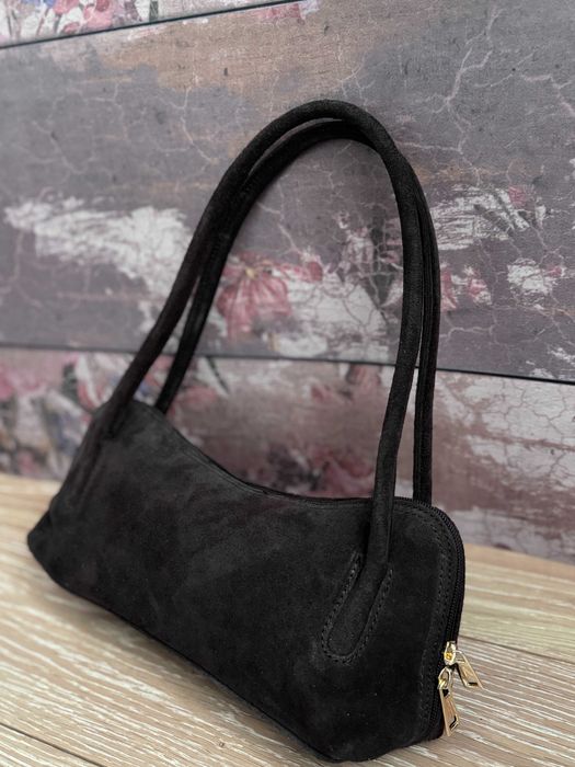 PIĘKNA czekoladowa torebka na ramię w trendach 100%skóra Made In Italy