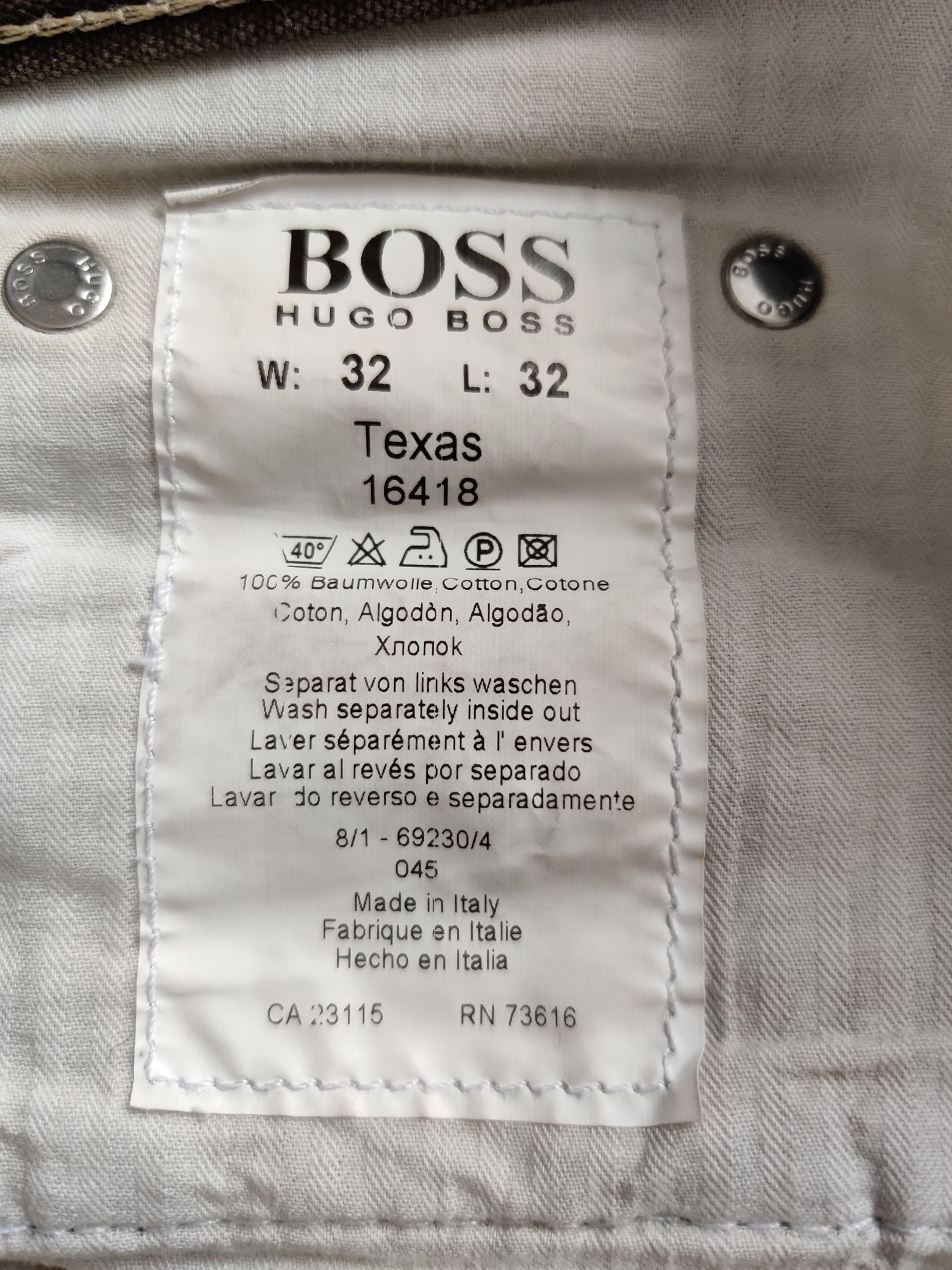 Spodnie Hugo Boss Texas W32 L32 brązowe męskie