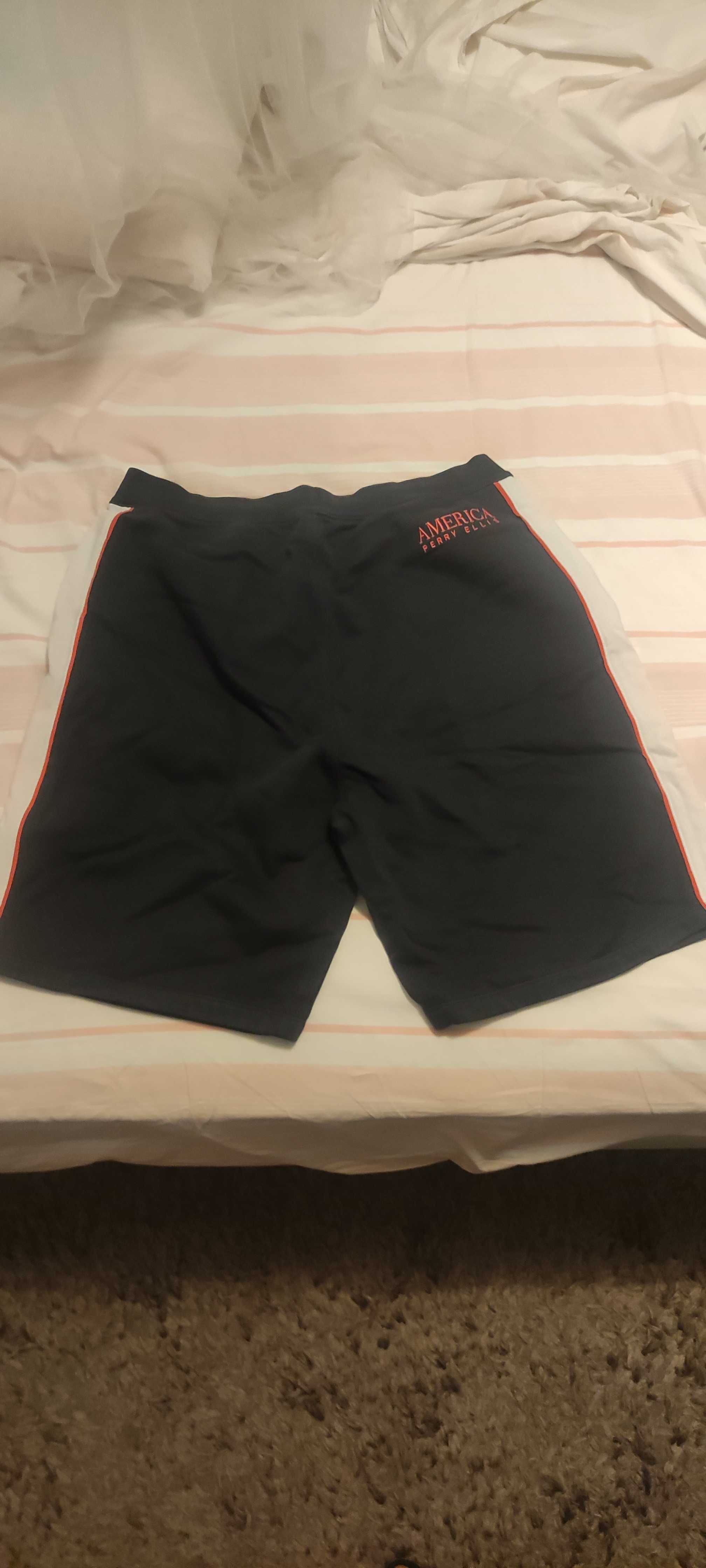 Calções Perry Ellis Azul marinho + branco + vermelho (tamanho M)