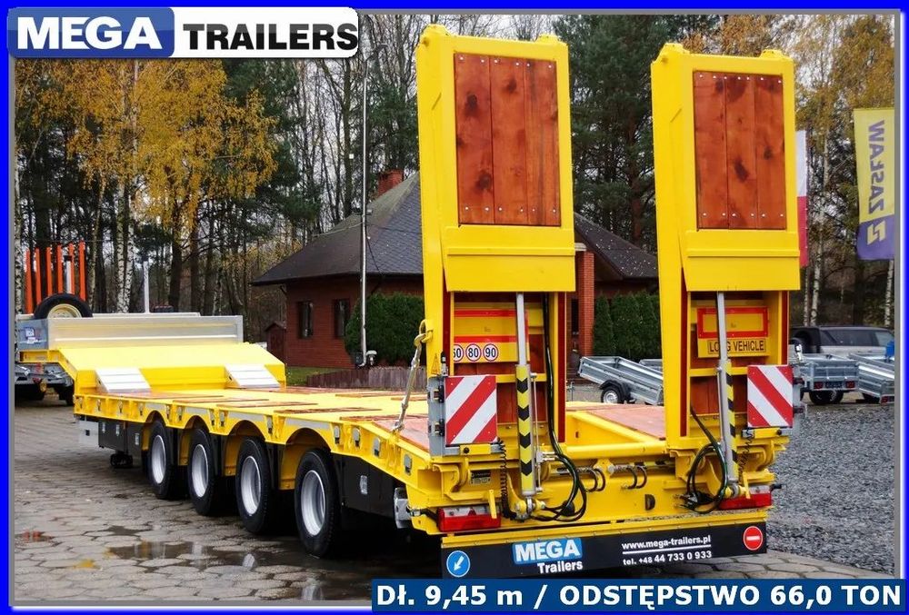 Niskopodwoziowa dł. 9,35 m / 55,0 T ład., 4 osie, ODSTĘPSTWA !!!  GOTOWA do odbioru !! Waga 10.500 kg, najzdy 4,00 m, własna HYDRAULIKA!