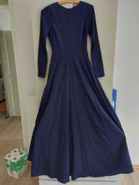 Платье темно-синее  длинное  на подкладке фирма Lost ink