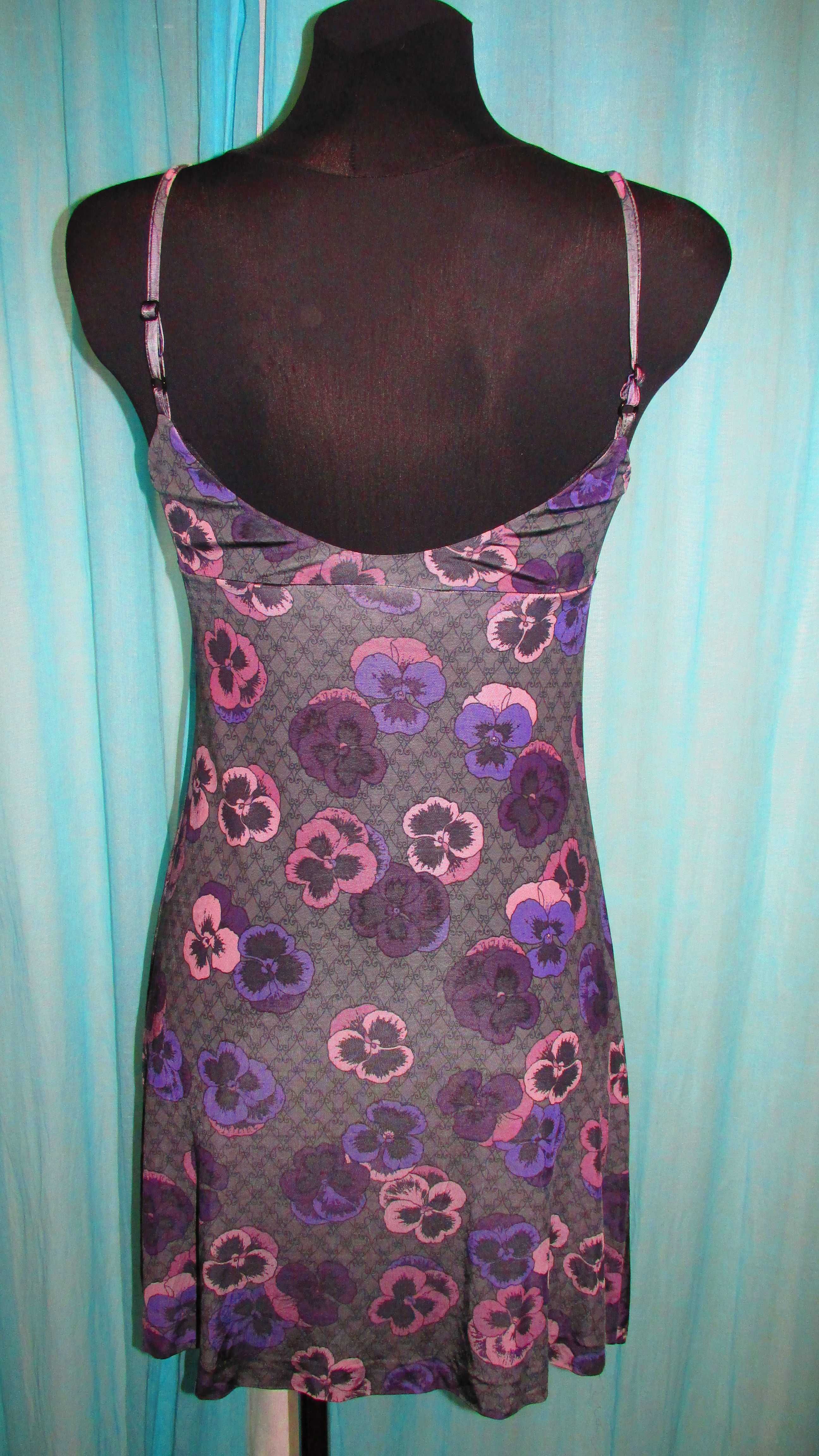 Vestido cinza e roxo da Miss Sixty Tam. S - como novo