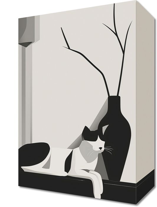 Obraz 20x30cm Kot w Odcieniach Szarości