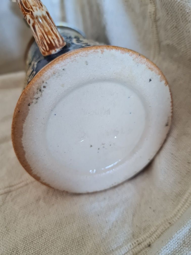 Kufel ceramiczny DBGM cynowa pokrywką niemiecki Berlin