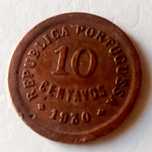 Moeda 10 centavos  1930 cabo verde