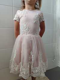 Sukienka balowa na wesele 110 116 koronkowa tiul