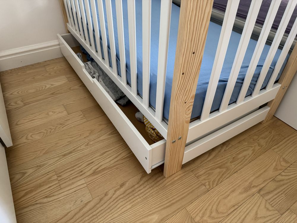 Łóżeczko dziecięce - Klups Iwo + materac Rucken Tencel + poduszka