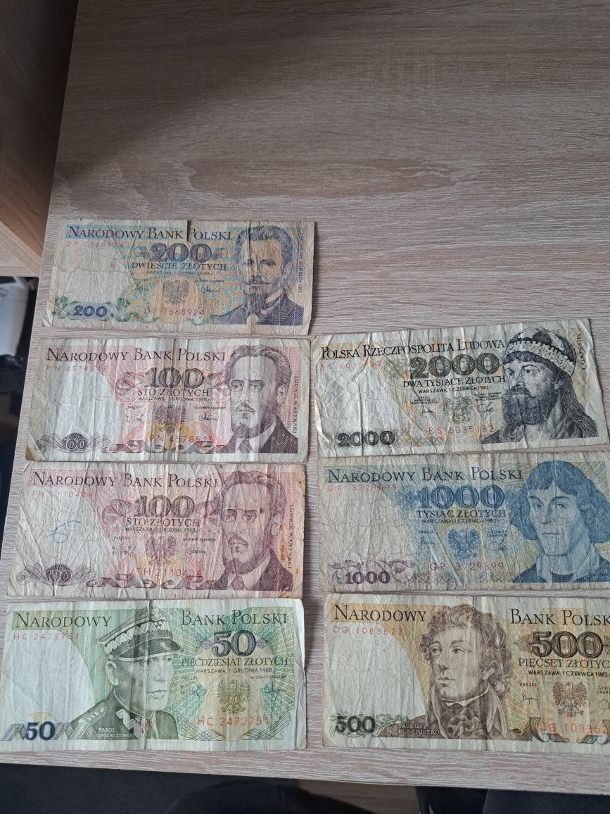 Banknoty  Prl  50 ,100,200,500,1000,2000 zł