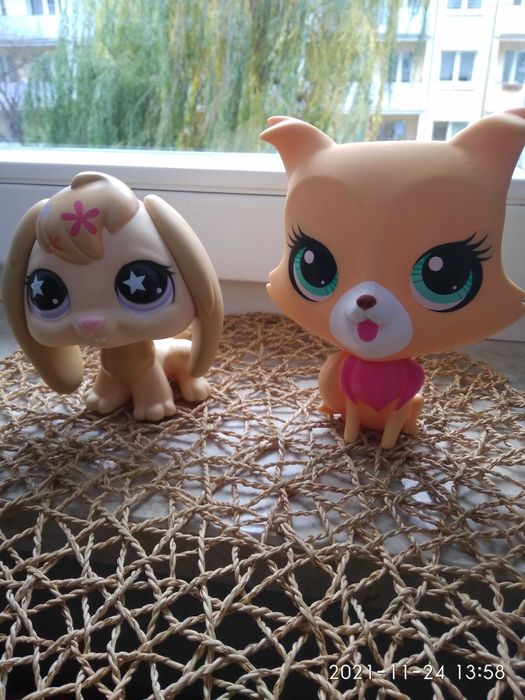 Duże Littlest Pet Shop Kot 15 cm, Królik 13cm HASBRO stan idealny