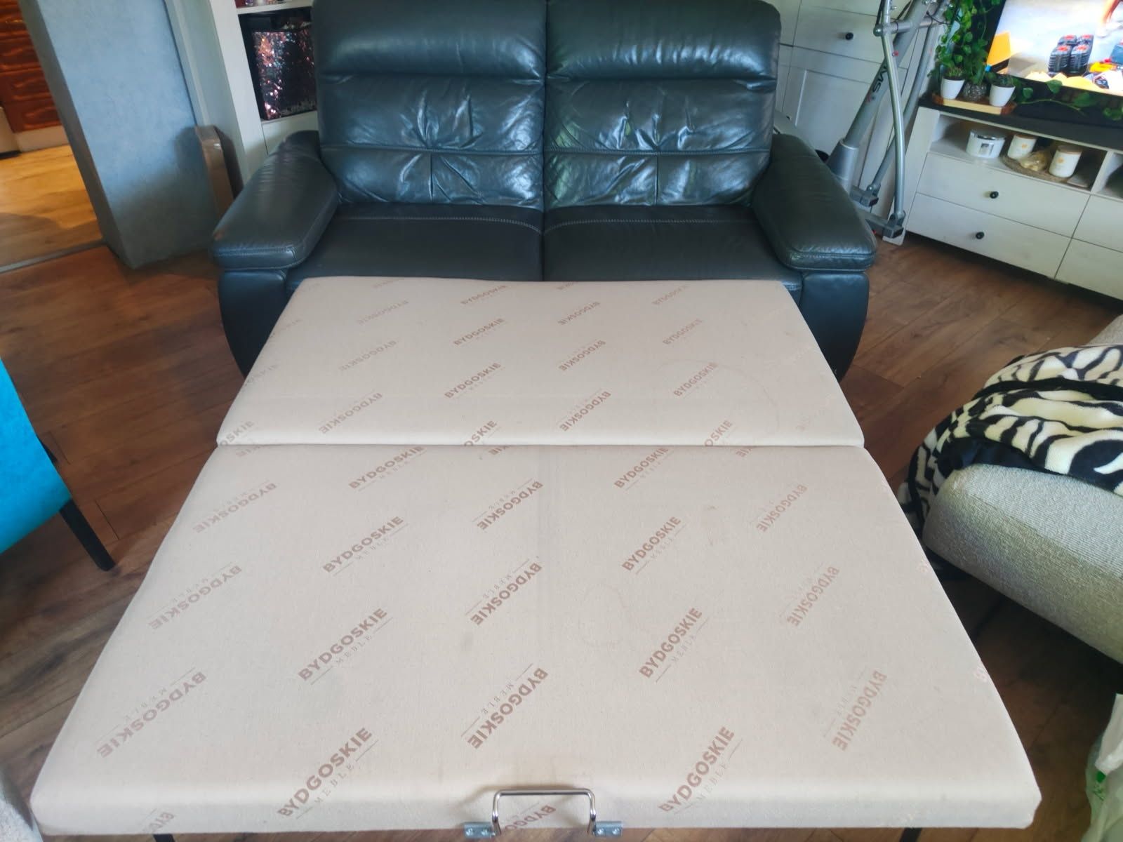 Sofa skórzana z funkcją spania