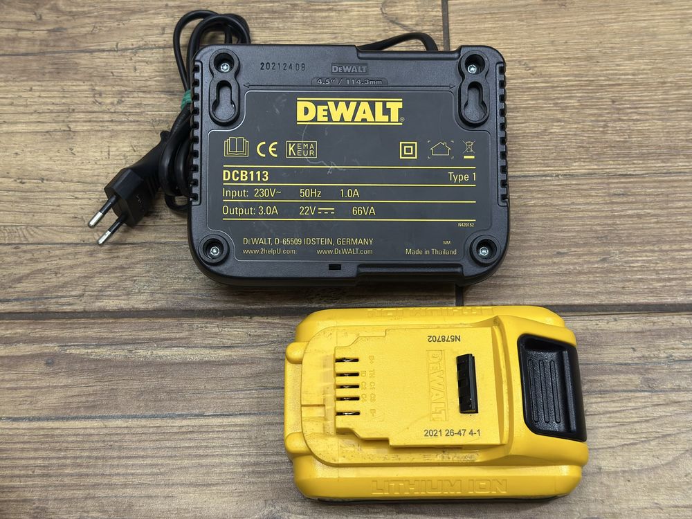 [Zestaw] Bateria akumulator 18V 3AH - 2021r. / ładowarka DCB113 DeWalt