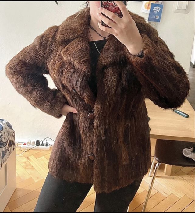 Futro naturalne z nutrii Vintage Retro