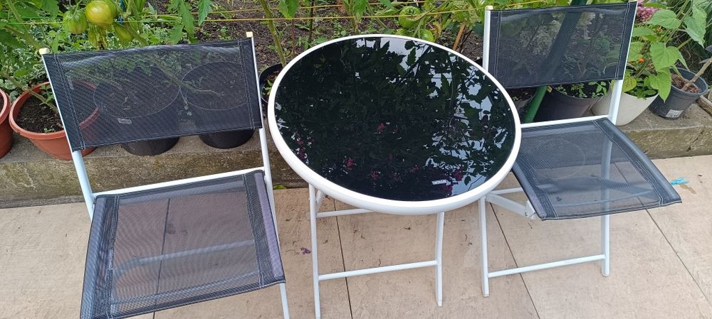 Stolik plus 2krzesła składane ogród balkon